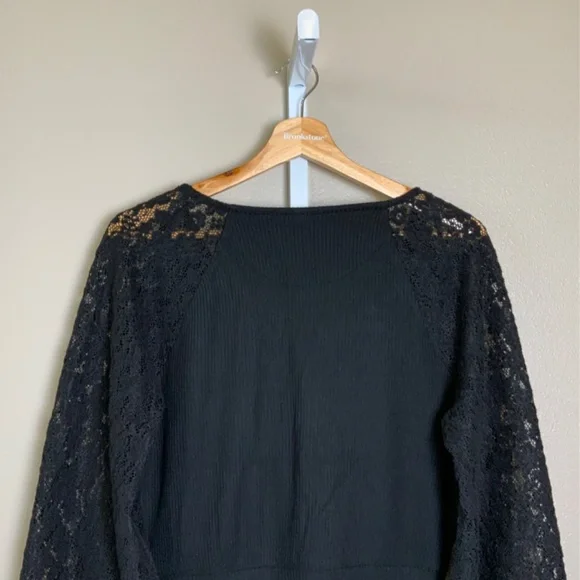 Anthropologie Lace-Sleeve Sweater Top - Picture 14 of 16